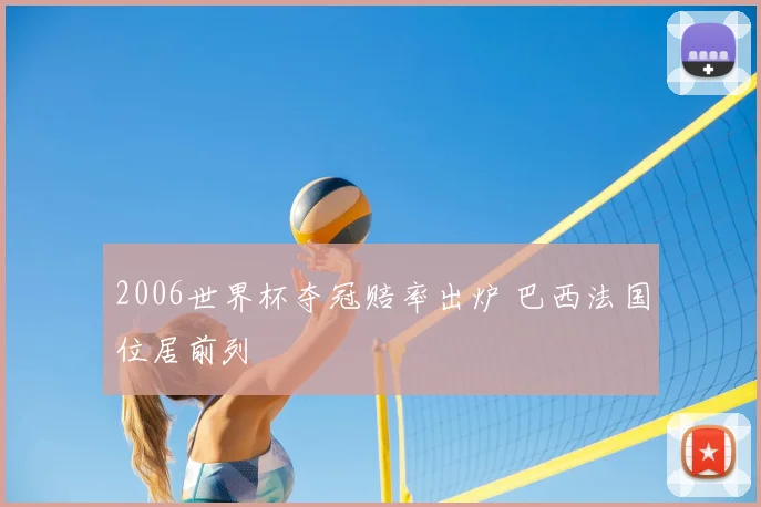 2006世界杯夺冠赔率出炉 巴西法国位居前列
